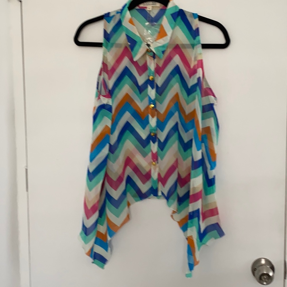 C  Est Toi Sleveless bottom down Geometric  top